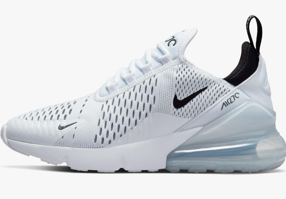 Nike Women's Air Max 270 Shoes, White/Black-White, 8.5